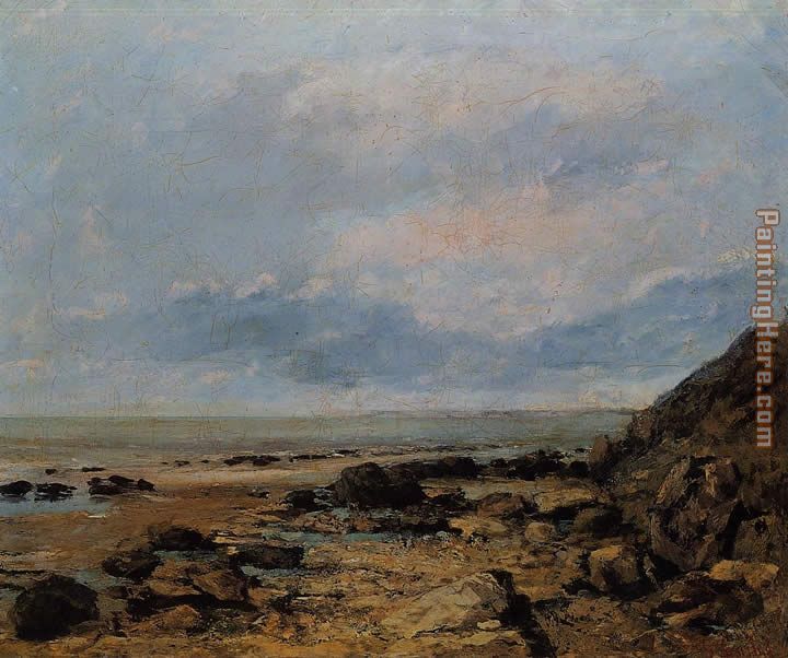 Rocky Seashore painting - Gustave Courbet Rocky Seashore art painting